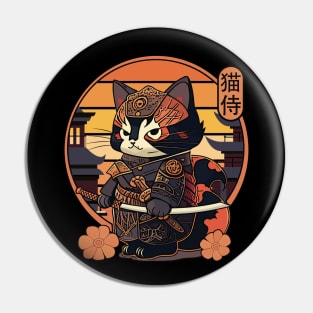 Samurai Cat Tattoo, Kawaii Ninja Cat Pin