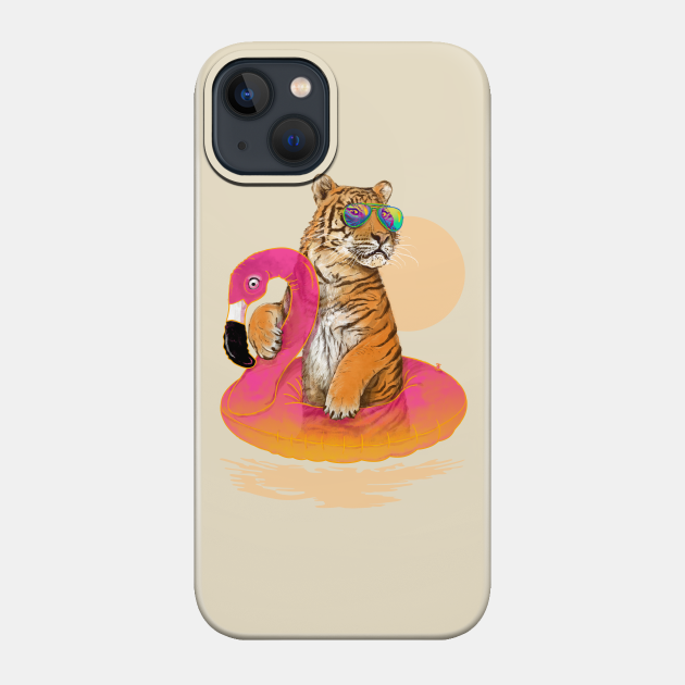 Chillin (Flamingo Tiger) - Tiger - Phone Case