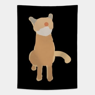 Minimal Abstract Gold Cat Tapestry