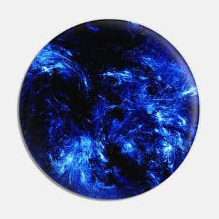 Dark Arctic Splash Black and Blue Abstract Artwork Pin