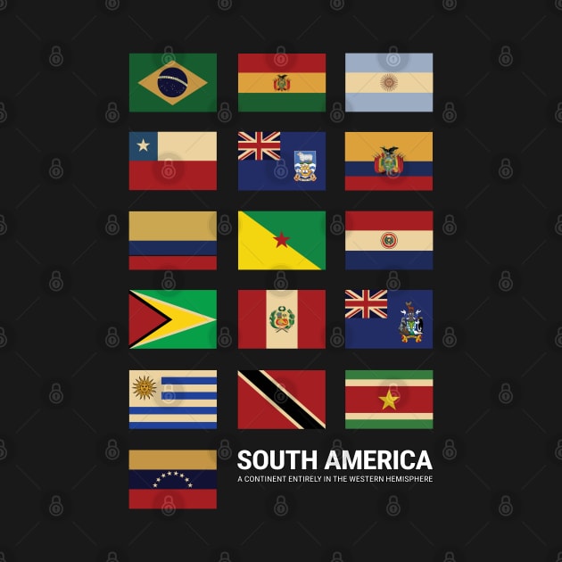 South America Country Flags Set by KewaleeTee