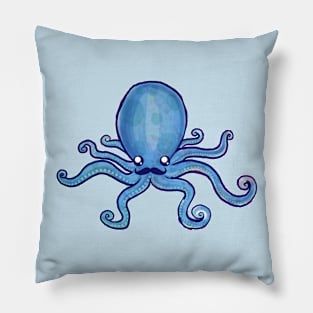 Blush Mustache Octopus Pillow