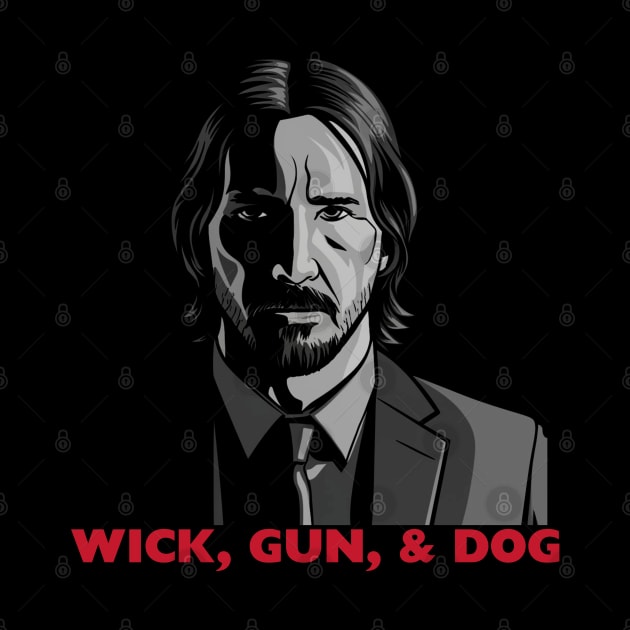 Wick, Gun, and Dog by Aldrvnd