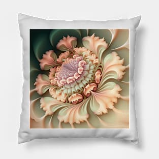 A Fractal Design in A  Flower Motif Pillow