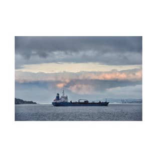 Tanker departing Loch Long heads into the Firth of Clyde, Scotland T-Shirt