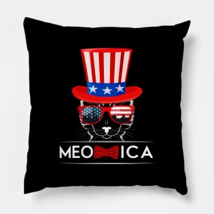 'Meowica Flag' Awesome July 4th Cats Gift Pillow