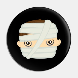 Face of the Cute Mummy Design for Halloween Pin