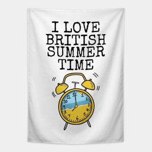 I Love British Summer Time Clocks Go Forward Tapestry