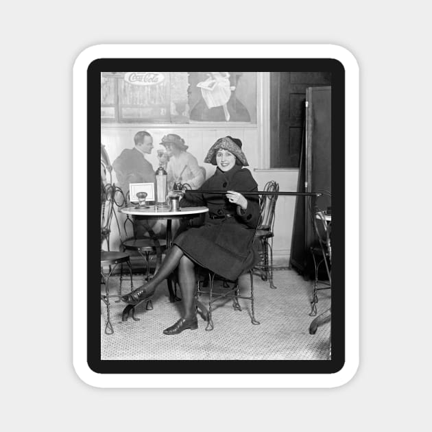 Lady with a Hidden Flask, 1922. Vintage Photo Magnet by historyphoto