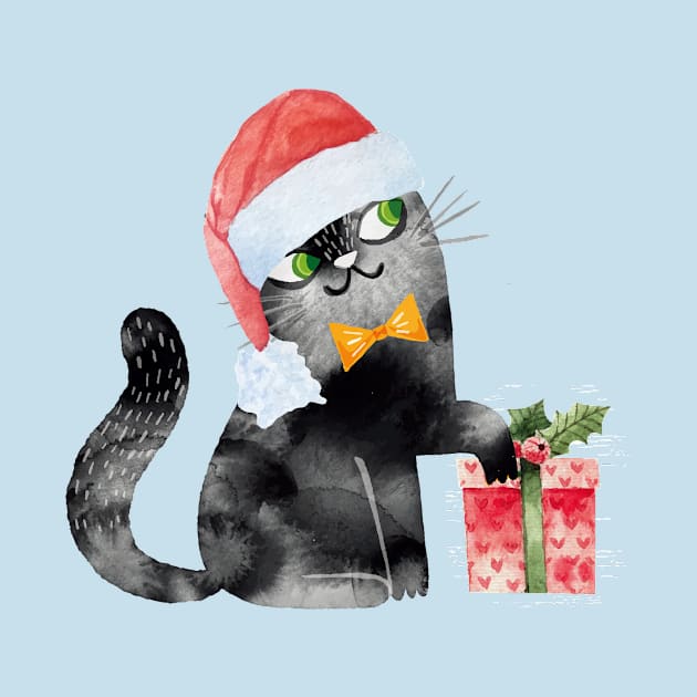 cat Christmas by Tees of Joy