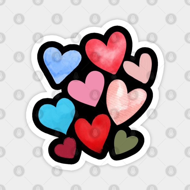 Valentine Hearts Magnet by Creatifly Graphic Tees