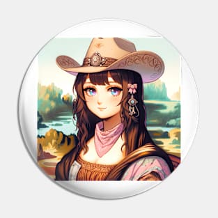 Cowboy Mona Lisa Pin