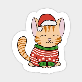 Christmas Sweater Orange Tabby Cat Magnet