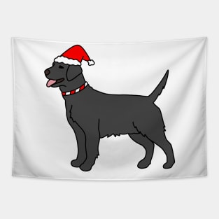 Black Christmas Dog Tapestry