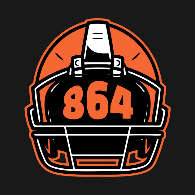 Retro Football Helmet 864 Area Code South Carolina by SLAG_Creative