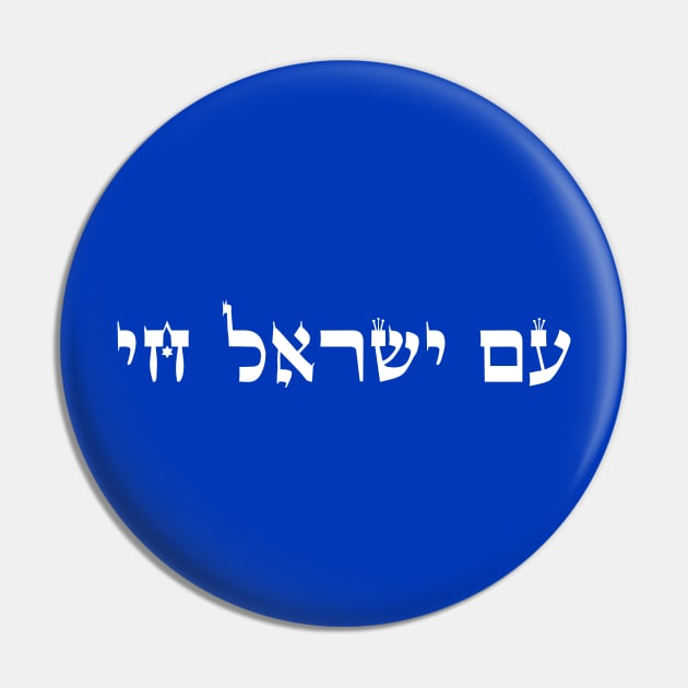 Am Yisrael Chai,Hebrew The people of Israel live, Support Israel Pin by ProPod