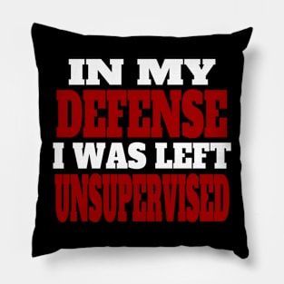 In My Defense I Was Left Unsupervised,,, Pillow