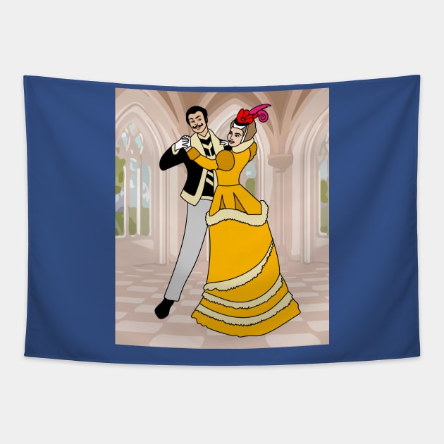 Couple Dancing Romantic Dance Tapestry by flofin