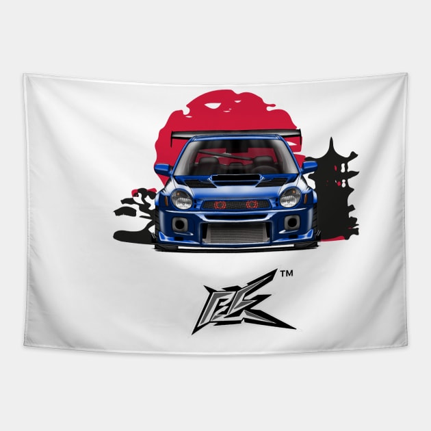 SUBARU IMPREZA WRX GC8 BUGEYE BLUE Tapestry by naquash