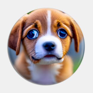 Cute Puppy Dog Big Eyes Pin