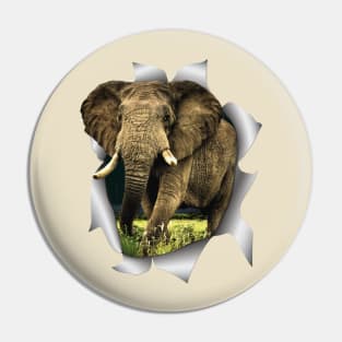 African Elephants Pin