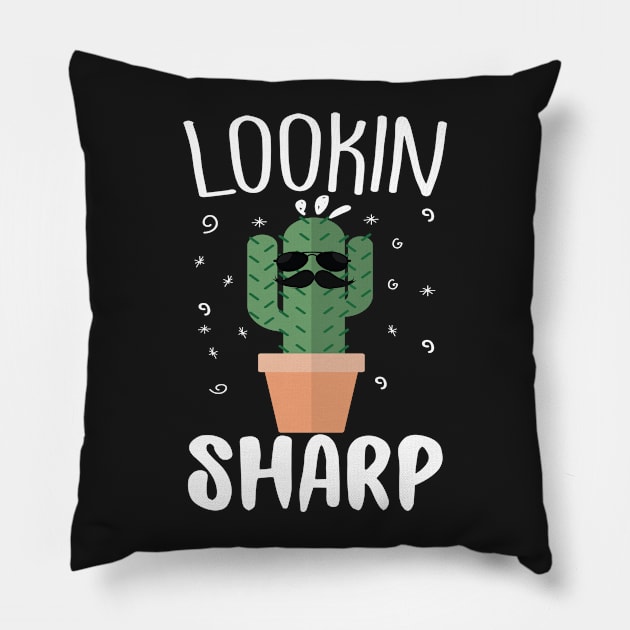 Stay Sharp Cool Cactus Pillow by Eugenex