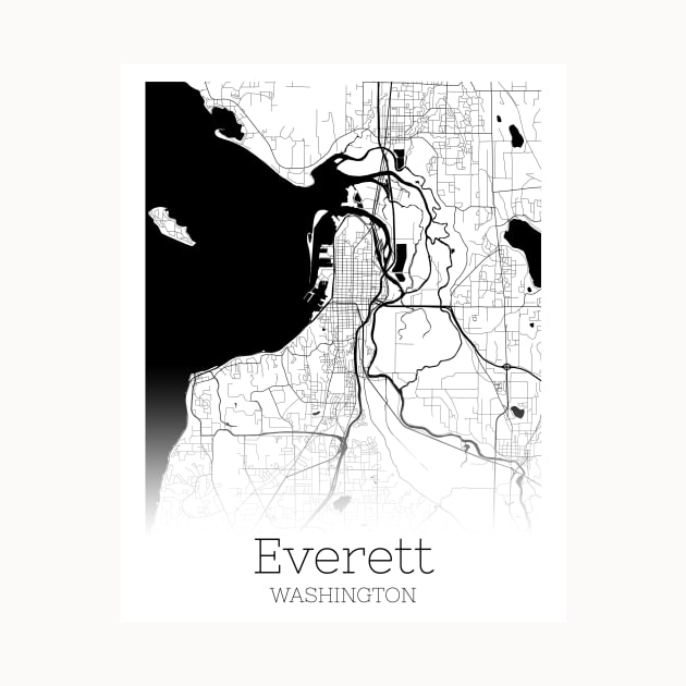 City Map Neck Gator Everett Washington by DANPUBLIC