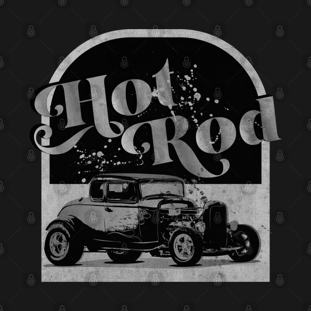 Hot Rod Vintage B&W by CTShirts