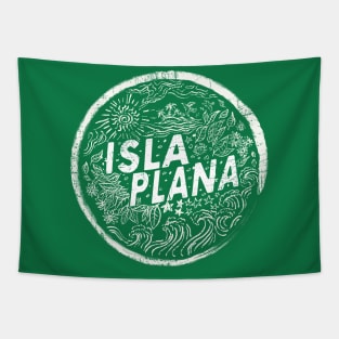 Isla Plana Vintage White Emblem Tapestry