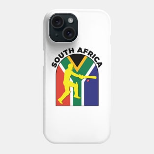 South Africa Cricket Batsman South Africa Flag Phone Case