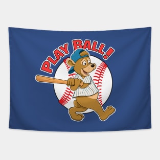 Play Ball!  Cubs Baseball Mascot Tapestry