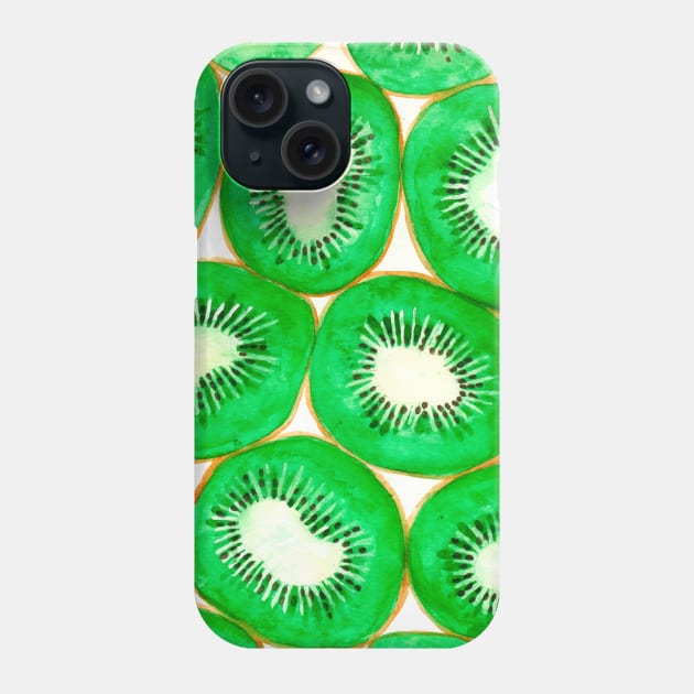 Watercolor kiwi slices pattern Phone Case by katerinamk