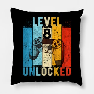 Kids Level 8 Video 8 Year Old 8th Birthday Pillow