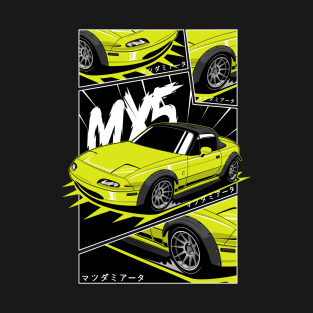 Yellow miata jdm manga style T-Shirt