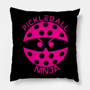 Pickleball Ninja (vivid pink) Pillow