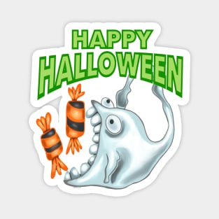 Happy Halloween Candy Ghost Magnet