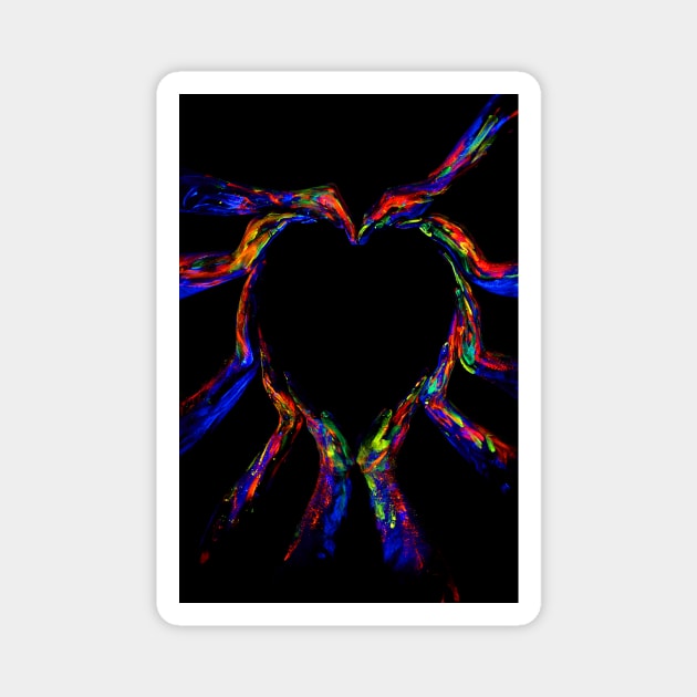 Heart and Hands Magnet by UnderBlackLight