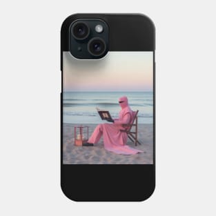 Soft Pink Ninja: Minimal Beach Reading Phone Case