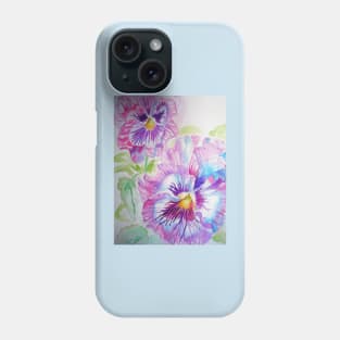 Purple Pansy Watercolor Painting Phone Case