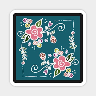 hand drawn floral design Magnet