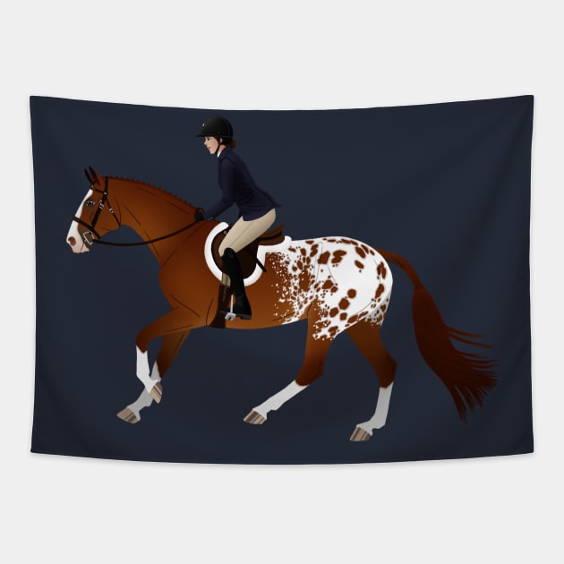 Appaloosa Hunter Horse Canter - Equine Rampaige Tapestry by Equine Rampaige