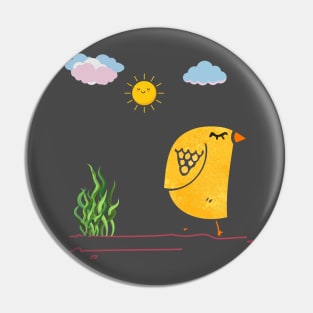 yellow bird and sun cute art Pin