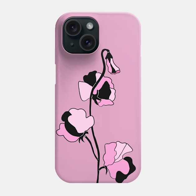 Dusty Rose Sweet Pea Flower Phone Case by bloomingviolets