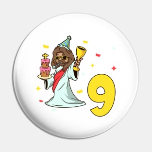 I am 9 with Jesus - kids birthday 9 years old Pin