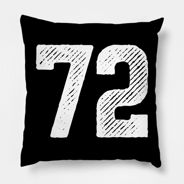 Seventy Two 72 Pillow by colorsplash