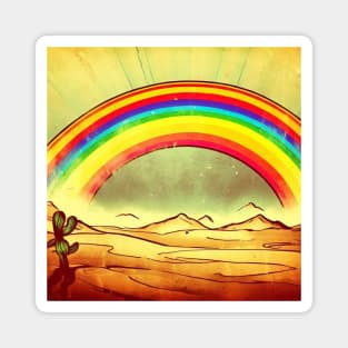 Rainbow in the desert Magnet