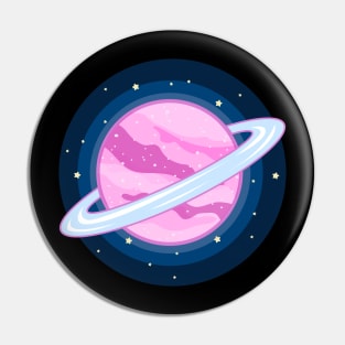 Cute Pink Planet Drawing Pin