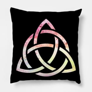 Celtic Trinity Knot Triquetra with Circle Pastel Style Design Pillow