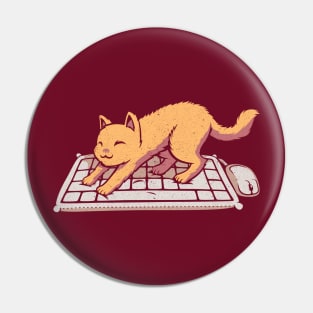 Cat Keyboard No Personal Space Pin