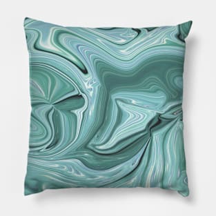 Modern abstract blue random marble effect Pillow